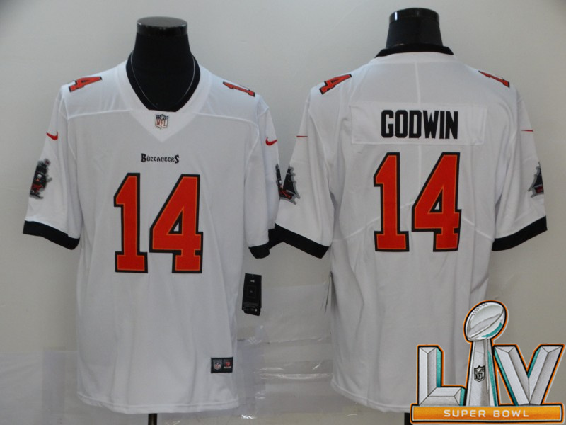 Super Bowl LV 2021 Men Tampa Bay Buccaneers 14 Godwin white New Nike Limited Vapor Untouchable NFL Jerseys